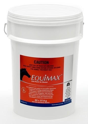 Virbac Equimax Horse Wormer Paste 37.8g Broad Spectrum Horse Dewormer - Stable Pail 60 Tubes Virbac Equimax Horse Wormer Paste 37.8g Broad Spectrum Horse Dewormer - Stable Pail 60 Tubes