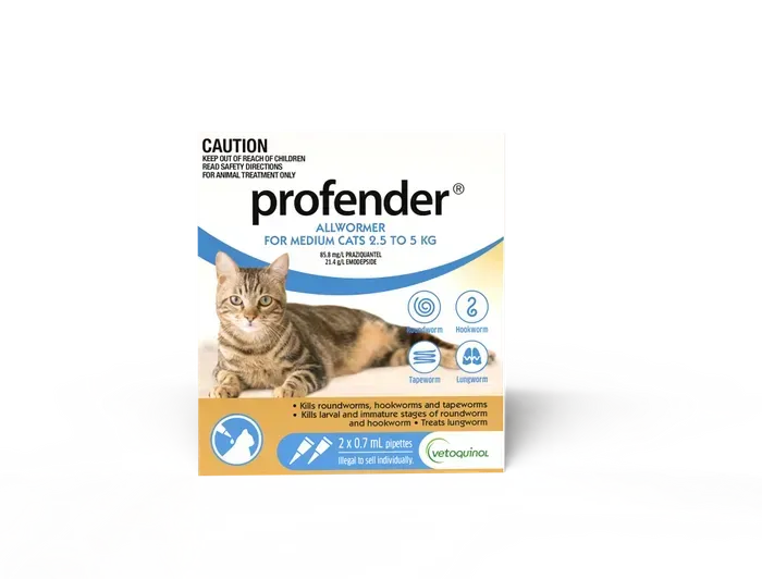 Profender Cat Wormer 2.5 kg– 5 kg - 2 Pipettes Easy Spot-On Treatment Profender Cat Wormer 2.5 kg– 5 kg - 2 Pipettes Easy Spot-On Treatment