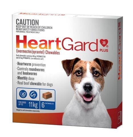 Heartgard Plus Blue 0–11kg Dogs 6 Pack - Monthly Heartworm Prevention