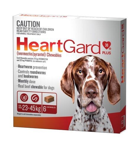 Heartgard Plus Brown 23–45kg Dogs 6 Pack - Monthly Heartworm Prevention