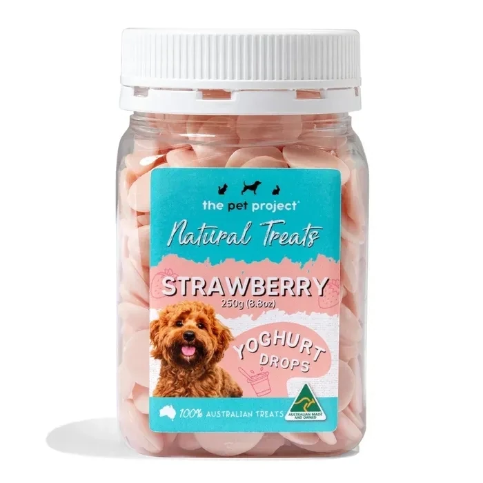 The Pet Project Strawberry Yoghurt Drops 250 grams The Pet Project Strawberry Yoghurt Drops 250 grams