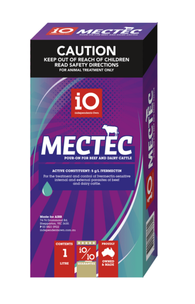 iO Mectec Cattle Pour On  -  500 ml , 1 litre , 2.5 litres , 5 litres or 20 litres