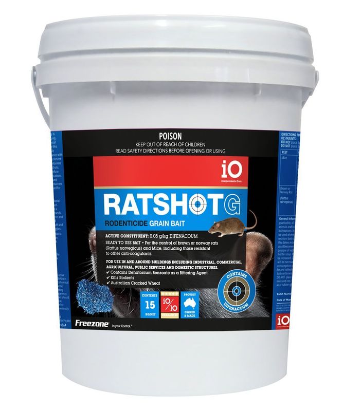 iO Ratshot Blue Grain Bait - Active: Difenacoum  -  15 kg
