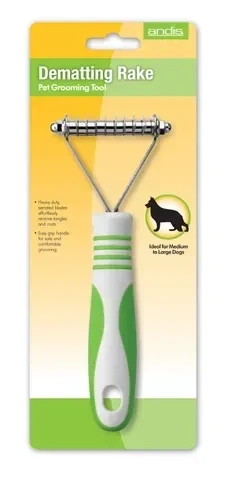 Andis Dematting Rake White & Lime Green Dog Grooming Undercoat Rake Andis Dematting Rake White & Lime Green Dog Grooming Undercoat Rake