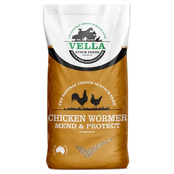 Vella Chicken Wormer MP 20kg – Medicated Poultry Feed for Worm Control & Gut Health