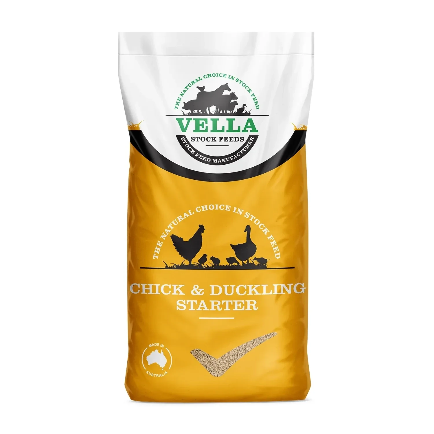 Vella Chicken & Duckling Starter Crumble High Protein Chick & Duckling Grower Feed for Healthy Early Development  -  18 kg