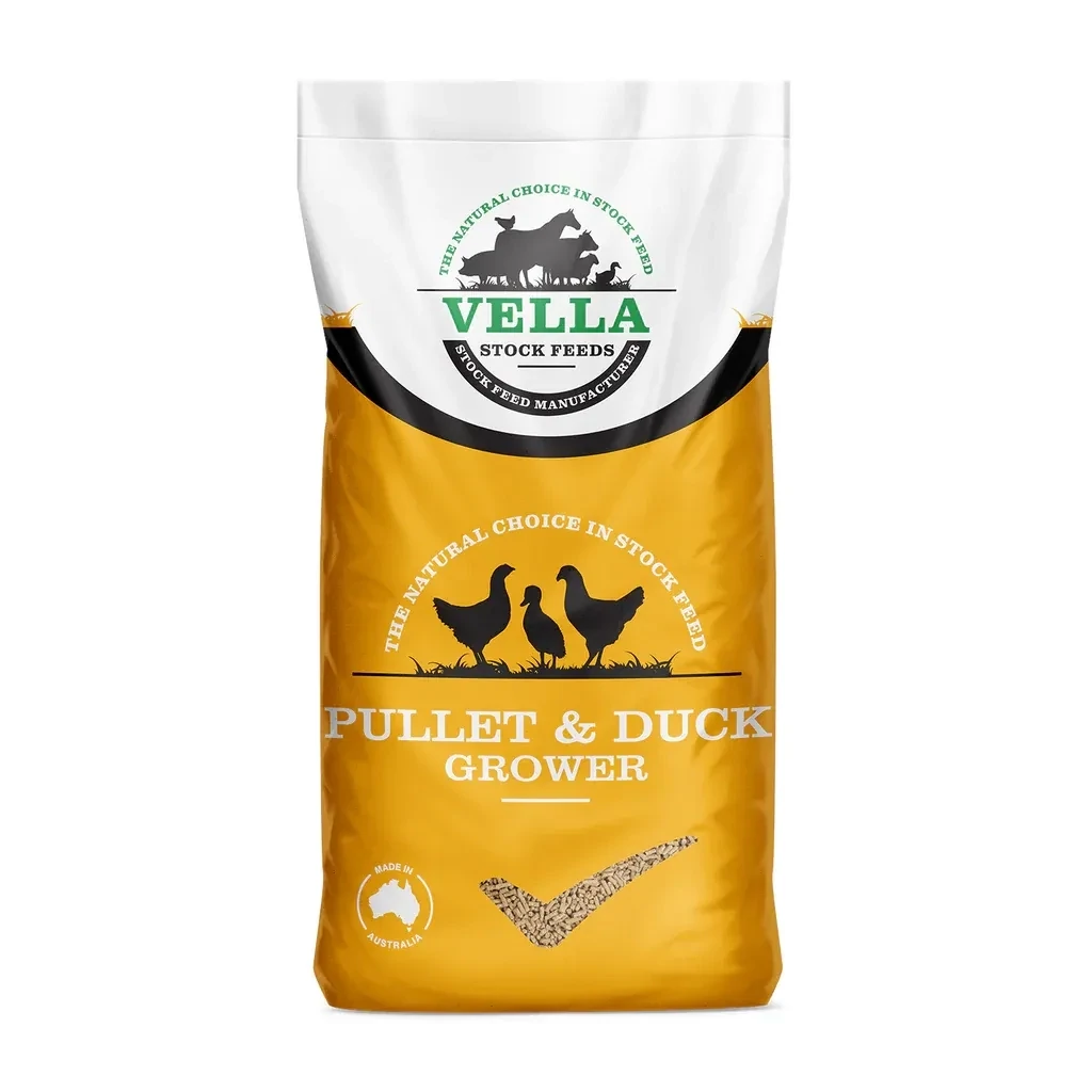 Vella Pullet & Duck Grower Macro Pellet Balanced Growth Feed for Pullets, Ducks & Young Poultry  -  20 kg