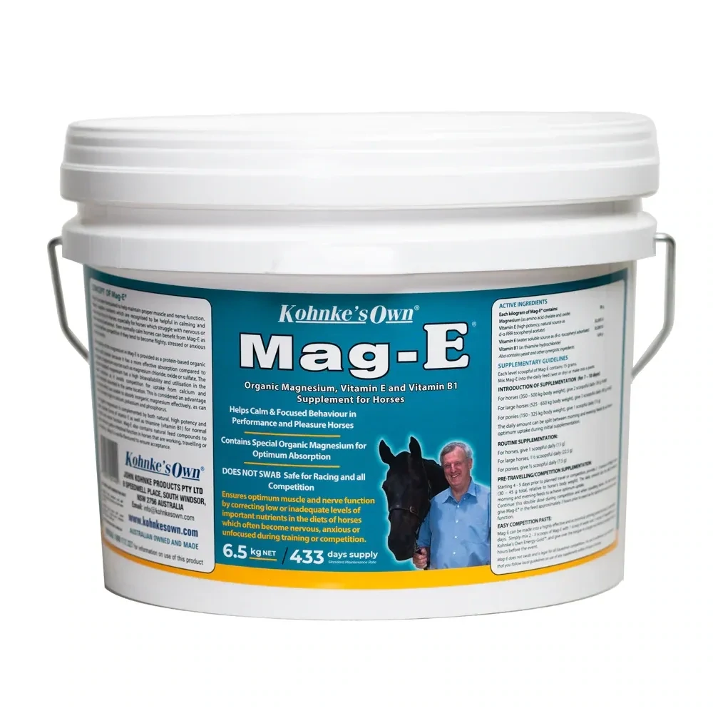 Kohnke’s Own Mag E – Magnesium & Vitamin E Supplement for Horses -  6.5 kg