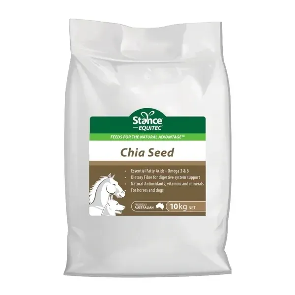 Stance Equitec Chia Seed for Horses – Omega 3 Rich Natural Coat,  Digestive Supplement  -  10 kg