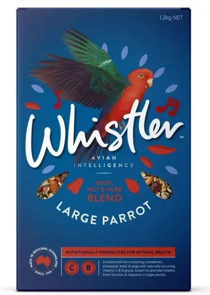 Whistler Gourmet Blend Fruit Nut Vegatable Herb Large Parrot Food - 1.2 kg Whistler Gourmet Blend Fruit Nut Vegatable Herb Large Parrot Food - 1.2 kg