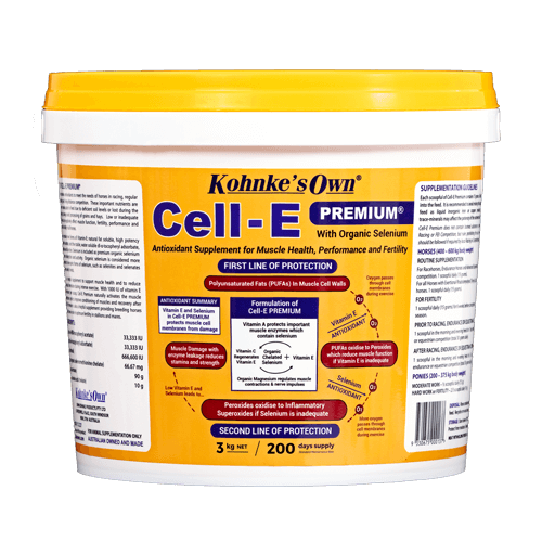 Kohnke’s Own Cell-E Premium Vitamin E & Selenium Horse Supplement for Muscle, Performance & Recovery  -  3 kg