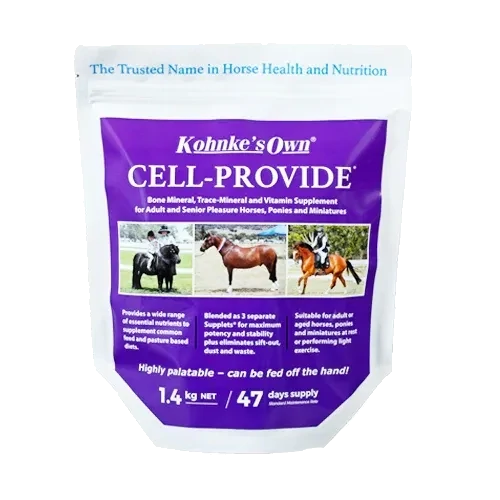 Kohnke’s Own Cell Provide Vitamin, Mineral & Amino Acid Supplement for Horses - 1.4 kg Kohnke’s Own Cell Provide Vitamin, Mineral & Amino Acid Supplement for Horses - 1.4 kg