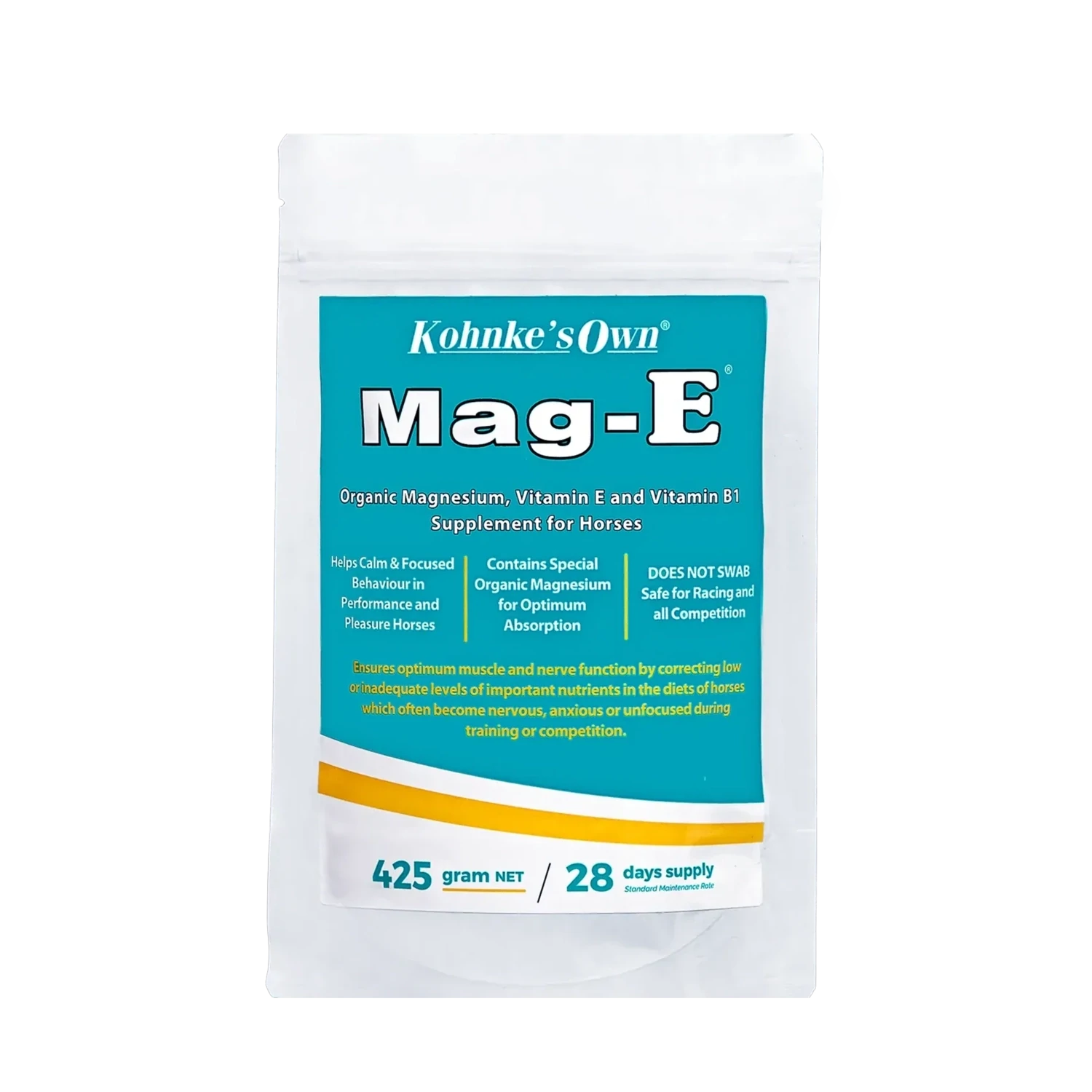 Kohnke’s Own Mag E – Magnesium & Vitamin E Supplement for Horses  -  425 grams