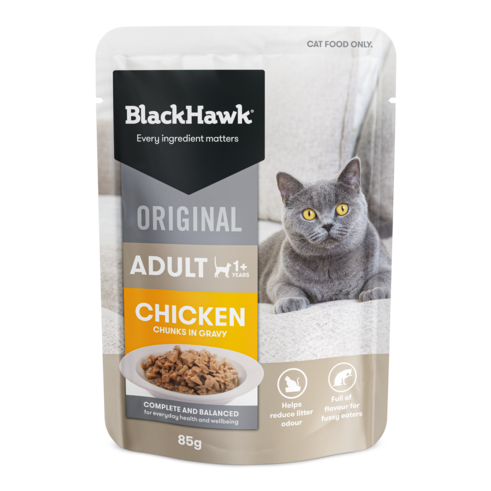 Black Hawk Original Cat Food Chicken in Gravy  -   85 grams x 12