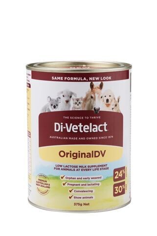 Di-Vetelact Powder Low Lactose Milk Replacer & Nutritional Supplement for Animals-  375 grams
