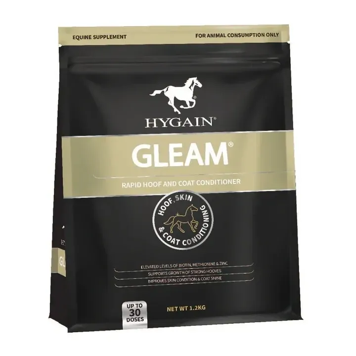 Hygain Gleam Powder – Coat Shine, Hoof & Skin Supplement for Horses - 20 kg