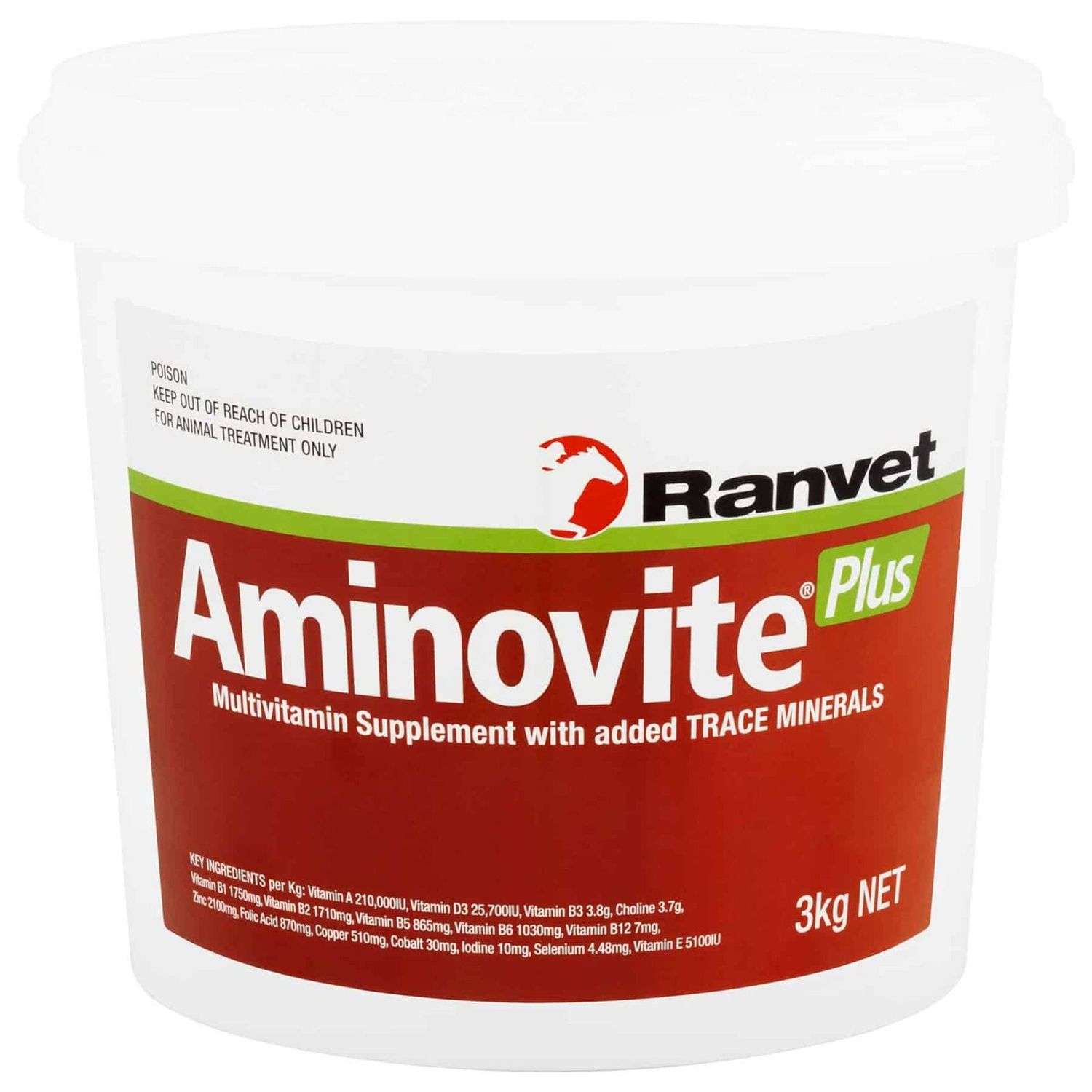 Ranvet AminoVite Plus - 3 kg - Horse Vitamin, Mineral & Amino Acid Supplement Ranvet AminoVite Plus - 3 kg - Horse Vitamin, Mineral & Amino Acid Supplement