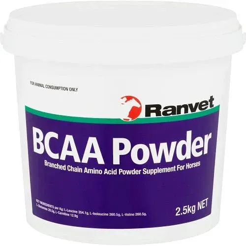 Ranvet BCAA Powder Branched-Chain Amino Acid Supplement for Horses - 2.5 kg Ranvet BCAA Powder Branched-Chain Amino Acid Supplement for Horses - 2.5 kg