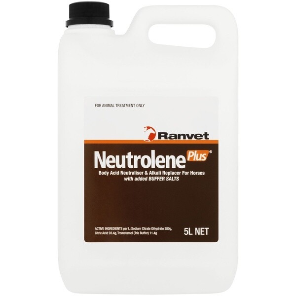 Ranvet Neutrolene Plus Advanced Acid Buffer & Electrolyte Support for Horses - 5 litres Ranvet Neutrolene Plus Advanced Acid Buffer & Electrolyte Support for Horses - 5 litres