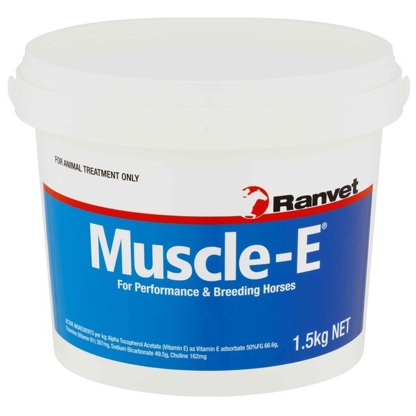 Ranvet Muscle E Muscle Recovery & Energy Support for Horses 1.5 kg Ranvet Muscle E Muscle Recovery & Energy Support for Horses 1.5 kg