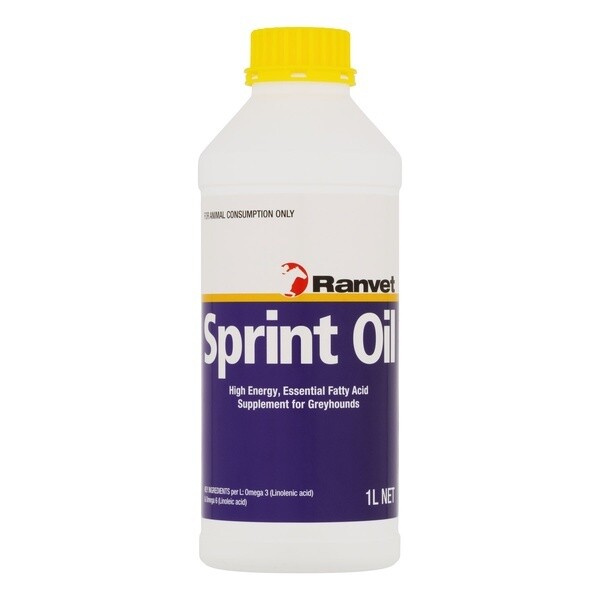 Ranvet Sprint Oil – High-Energy Omega Fat Supplement for Greyhounds - 1 litre Ranvet Sprint Oil – High-Energy Omega Fat Supplement for Greyhounds - 1 litre