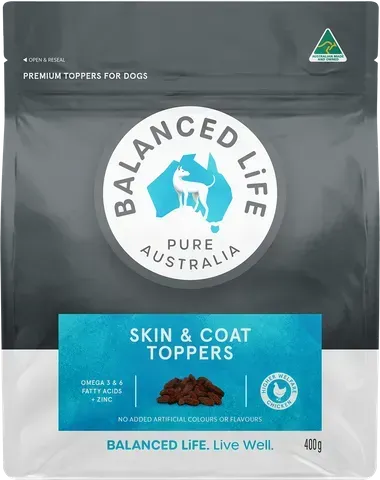 Balanced Life Meaty Toppers Skin & Coat - Dog Skin & Coat Support 400 grams Balanced Life Meaty Toppers Skin & Coat - Dog Skin & Coat Support 400 grams