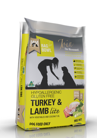 Meals For Mutts Turkey & Lamb Lite Adult Dry Dog Food Gluten Free  -  9 kg