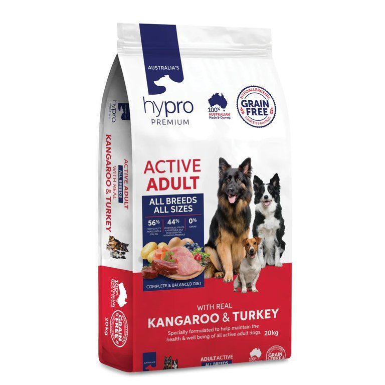 Hypro Premium Grain Free Active Kangaroo & Turkey - 20 kg Hypro Premium Grain Free Active Kangaroo & Turkey - 20 kg