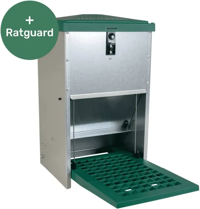 Feed-O-Matic Automatic Poultry Treadle Feeder with Rat Guard  - 8 kg