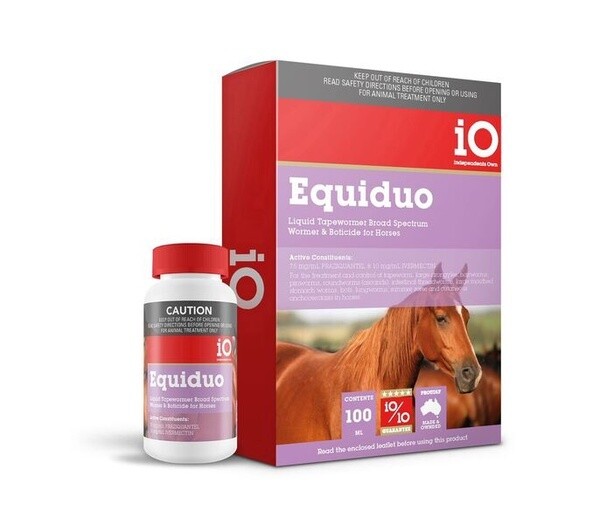 iO EquiDuo Liquid Equine Wormer Broad Spectrum Horse Wormer & Boticide - 50 ml
