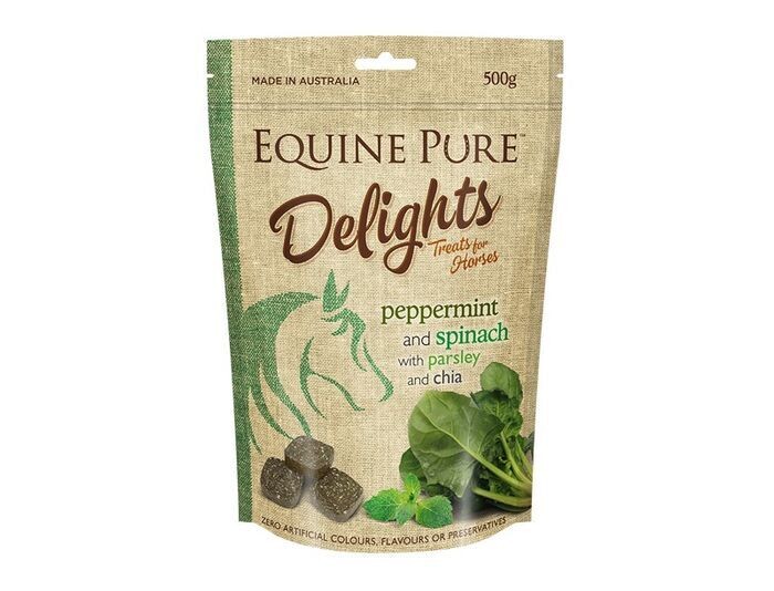 Equine Pure Delights Peppermint & Spinach - 500 grams Equine Pure Delights Peppermint & Spinach - 500 grams