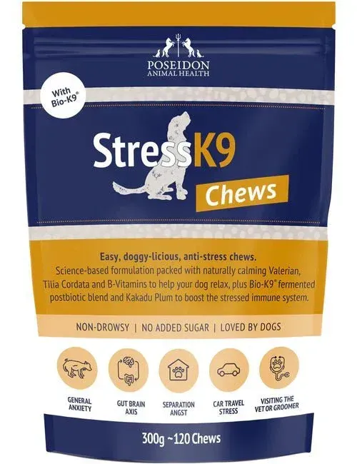 Poseidon Stress K9 Chews for Dogs 120 chews - 300 grams Poseidon Stress K9 Chews for Dogs 120 chews - 300 grams