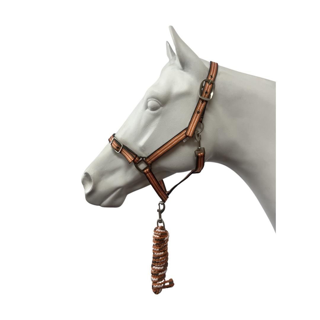 Eureka Halter & Lead set Grey, Orange & White - Cob Eureka Halter & Lead set Grey, Orange & White - Cob