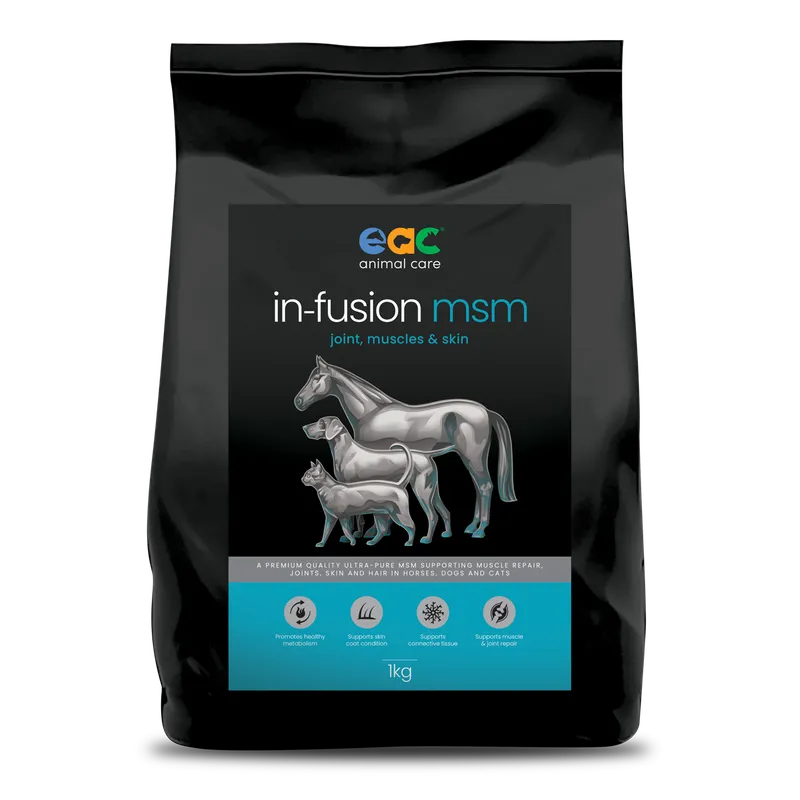 EAC Animal Care In-Fusion MSM Joint Muscles & Skin Supplement for Horses - 1 kg EAC Animal Care In-Fusion MSM Joint Muscles & Skin Supplement for Horses - 1 kg