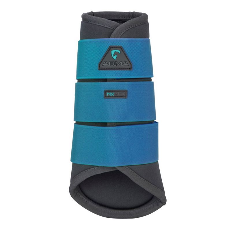 Shires ARMA Neoprene Brushing Boots – Durable Horse Leg Protection Ocean Blue - Cob