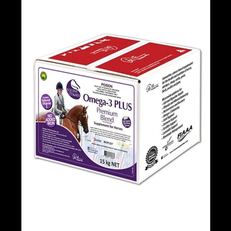 Equine Vit & Min Omega 3 Plus Premium Blend Horse Omega Oil & Vitamin Supplement - 15 kg Equine Vit & Min Omega 3 Plus Premium Blend Horse Omega Oil & Vitamin Supplement - 15 kg