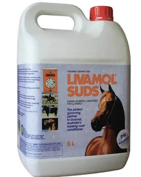 Livamol Suds – Horse & Livestock Shampoo for Clean, Shiny Coats  -  5 litres