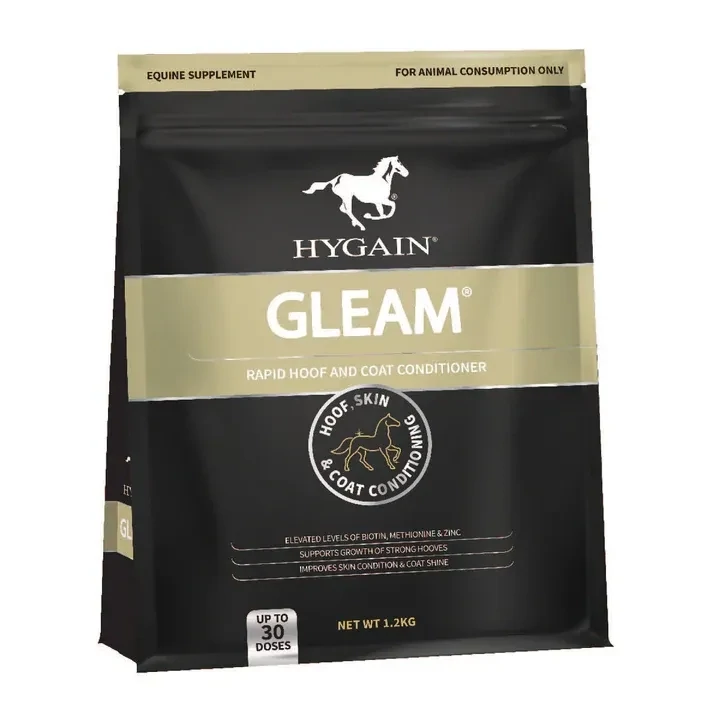 Hygain Gleam Powder – Coat Shine, Hoof & Skin Supplement for Horses 1.2 kg Hygain Gleam Powder – Coat Shine, Hoof & Skin Supplement for Horses 1.2 kg