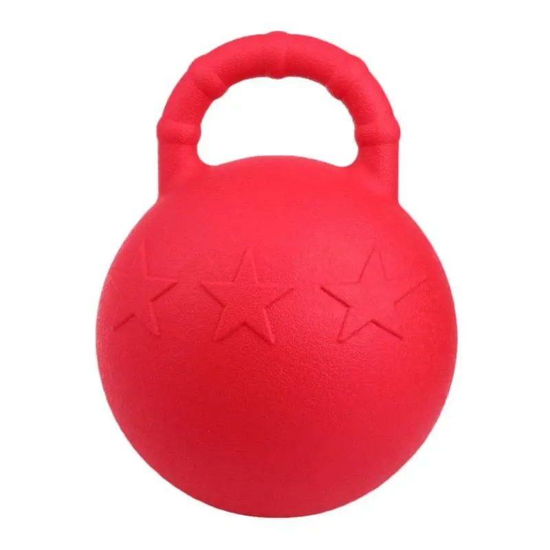 Horse Play Ball Apple Flavour - Durable Horse Toy Ball for Boredom & Enrichment  25 cm  -  Red