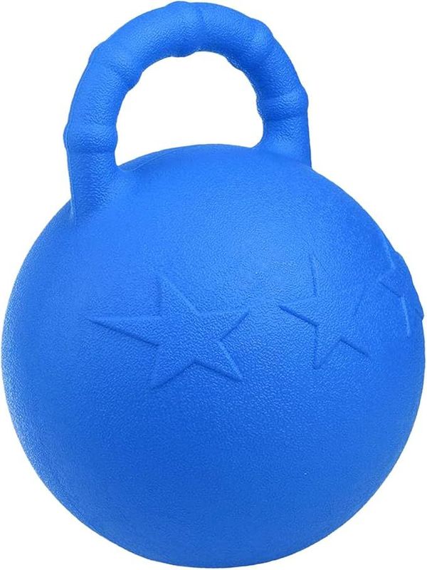 Horse Play Ball Apple Flavour - Durable Horse Toy Ball for Boredom & Enrichment  25 cm  -  Blue