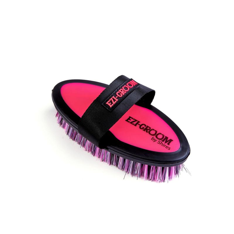 Shires EZI-GROOM Grip Small Body Brush 170mm Soft 25mm Bristles Grooming Brush  - Pink