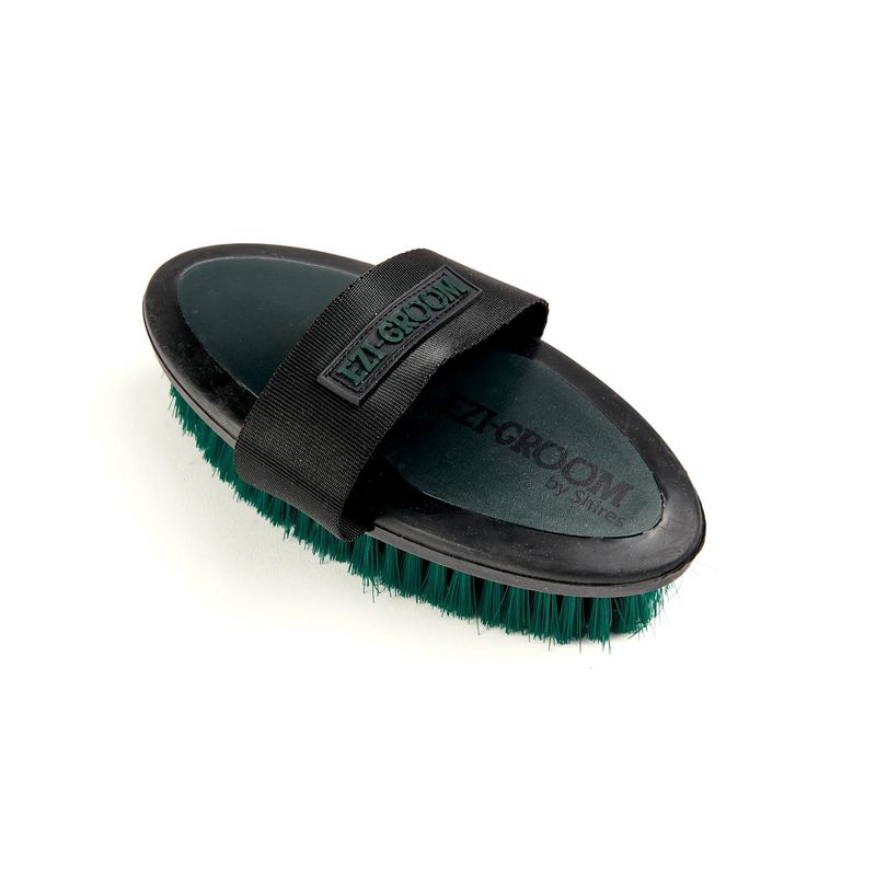 Shires EZI-GROOM Grip Small Body Brush 170mm Soft 25mm Bristles Grooming Brush  - Forest