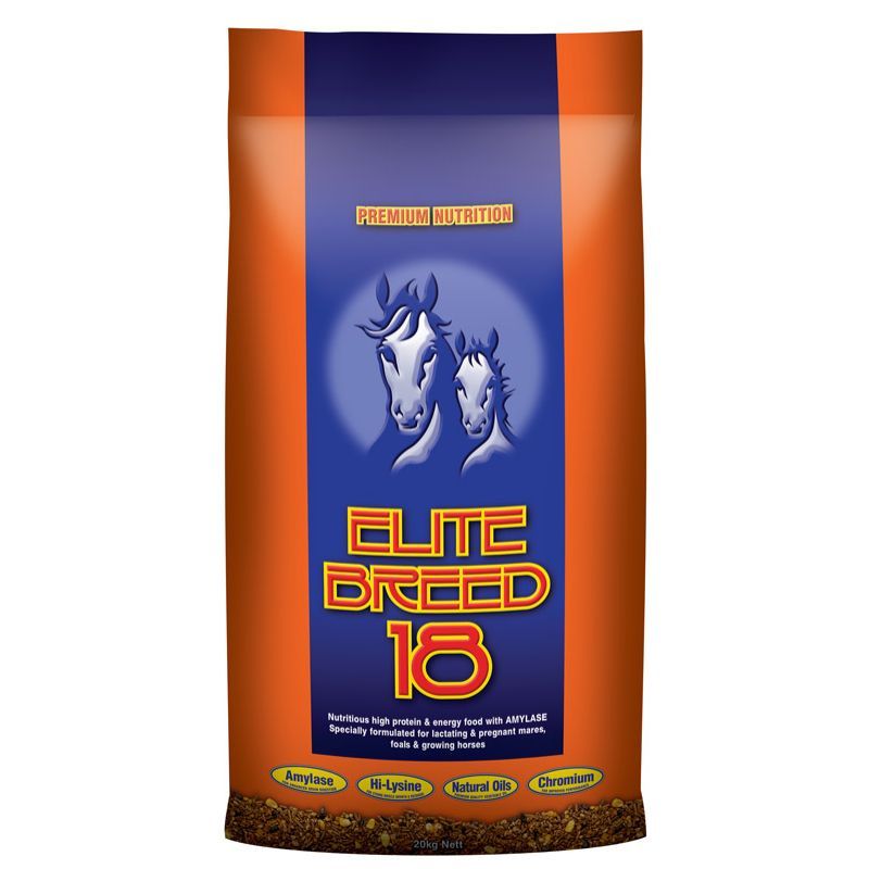 Laucke Elite Breed 18 Horse Pellets 20kg – Premium High Protein Breeding Feed for Mares & Young Horses