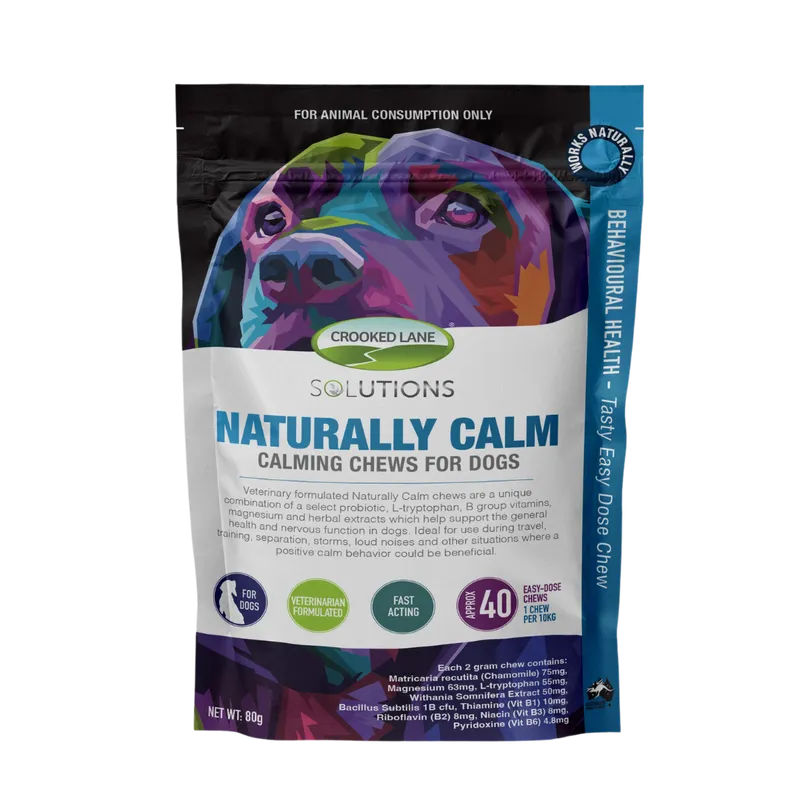 Crooked Lane Naturally Calm Chews for Dogs | Stress & Anxiety Relief Treats  -  80 grams
