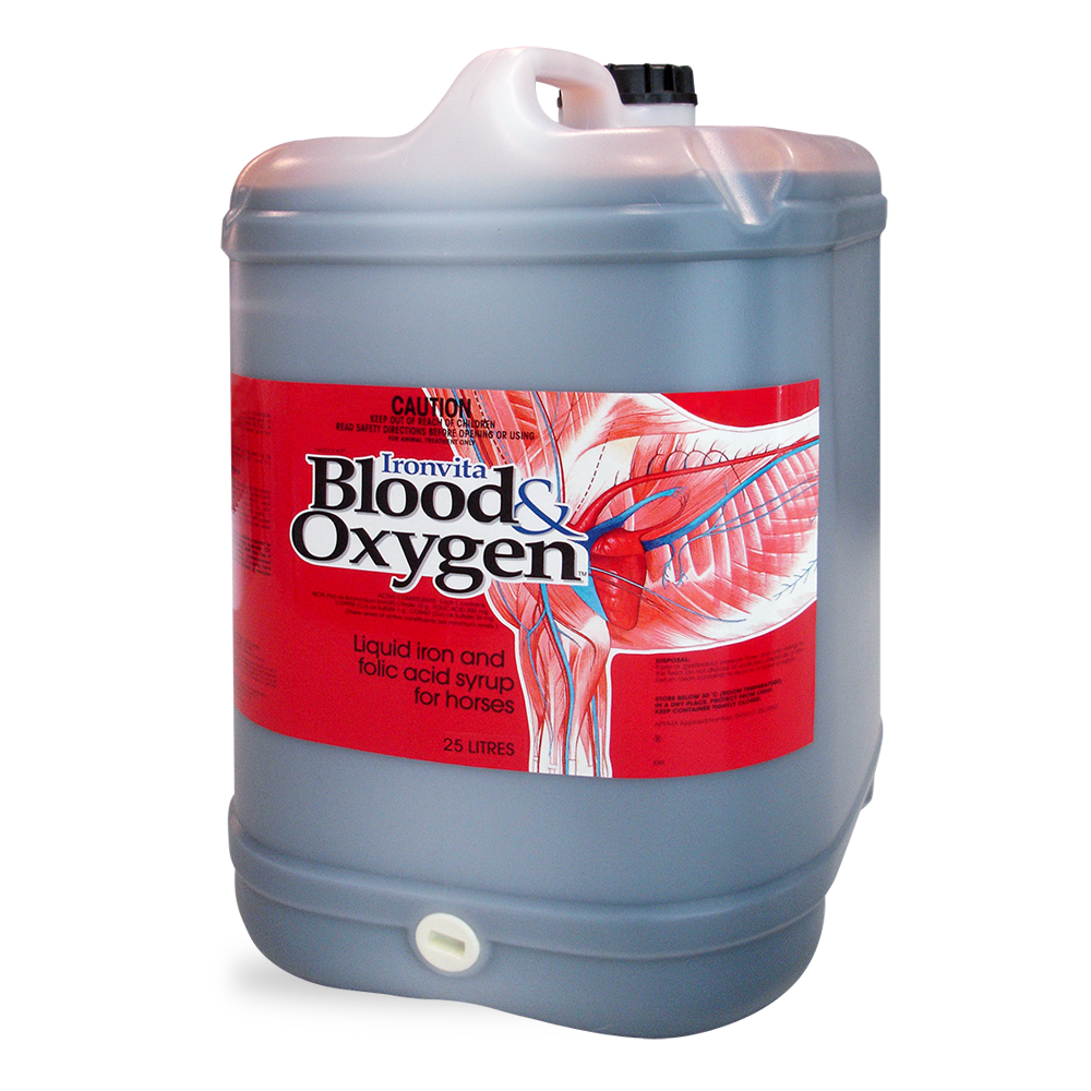 International Animal Health Ironvita Blood & Oxygen | Iron Supplement for Horses & Dogs  -  25 litres