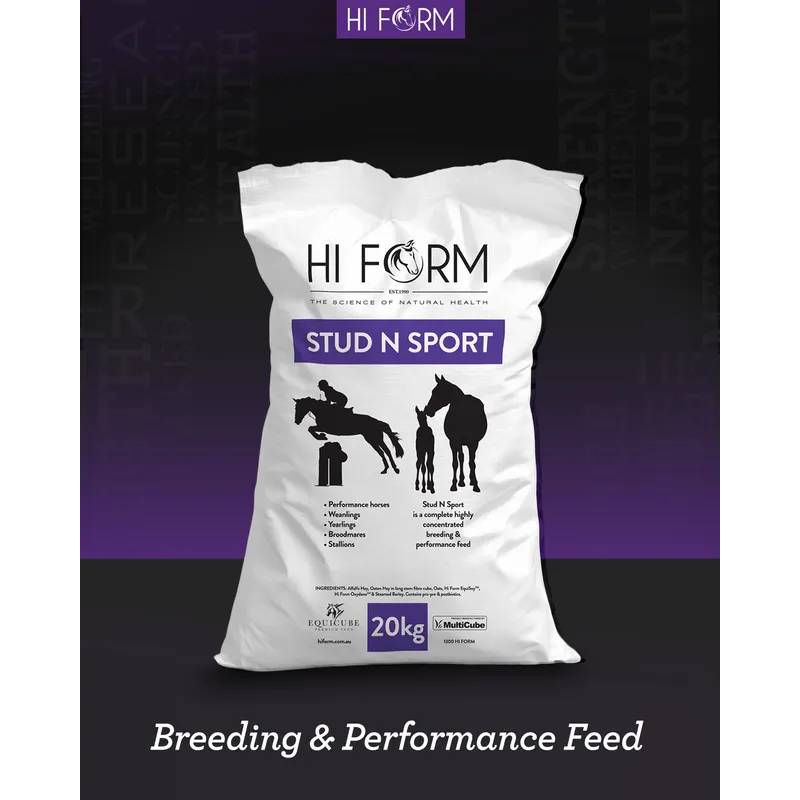Hi Form EquiCube Stud N Sport High Performance Horse Feed for Growth & Performance - 20 kg Hi Form EquiCube Stud N Sport High Performance Horse Feed for Growth & Performance - 20 kg