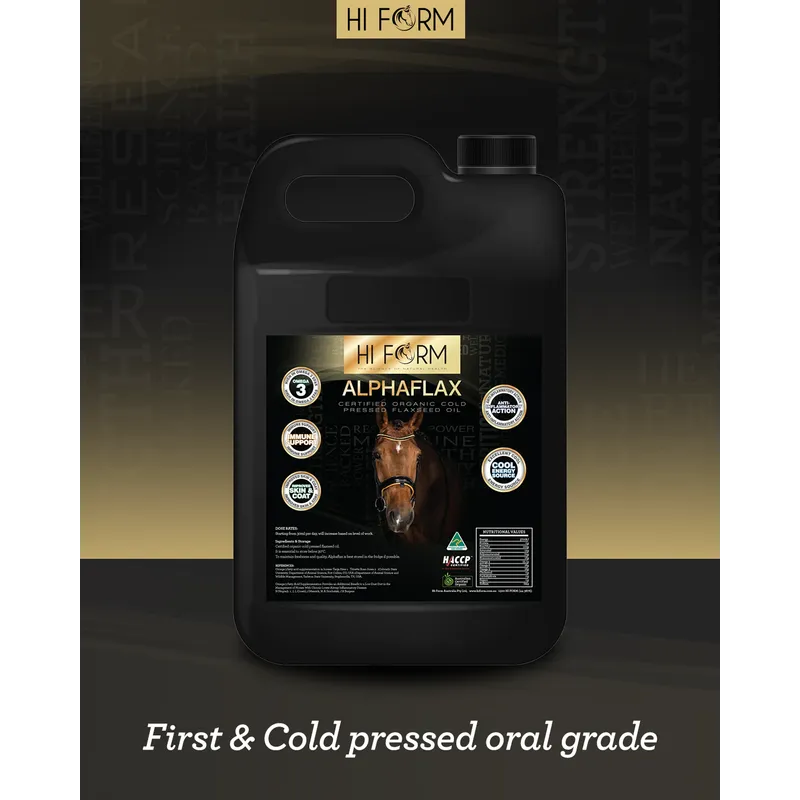 Hi Form AlphaFlax Cold Pressed Flaxseed Oil for Horses - 5 litres Hi Form AlphaFlax Cold Pressed Flaxseed Oil for Horses - 5 litres