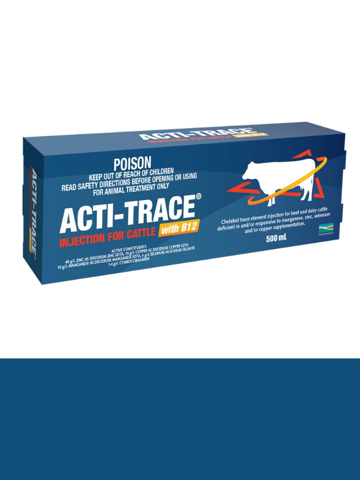 HRC Acti-Trace Injection Plus B12 Essential Trace Mineral & Vitamin B12 Support for Cattle  -  500 ml