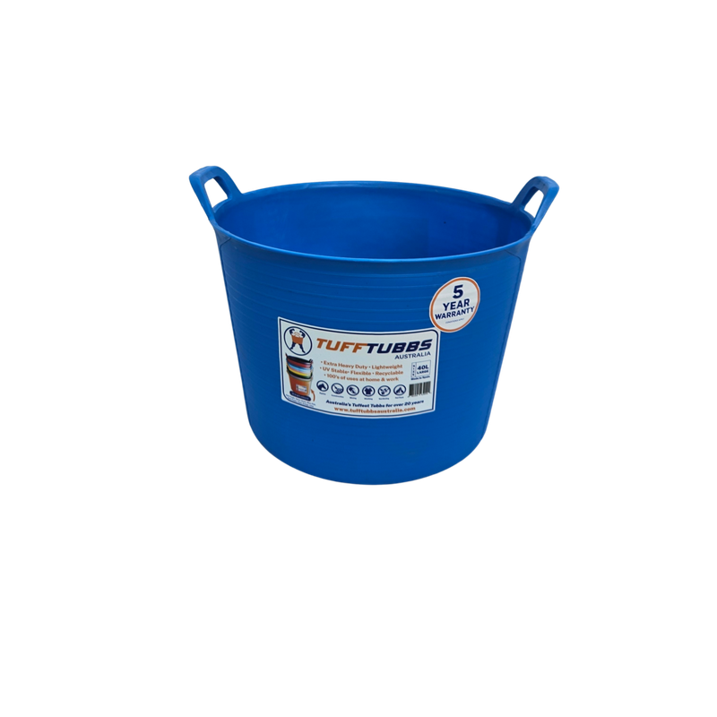 Tuff Tubbs Bucket Dark Blue - Heavy Duty Flexible Feed & Water Bucket   -  40 litres