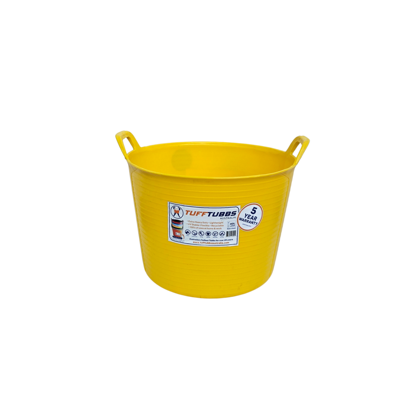 Tuff Tubbs Bucket Yellow - Heavy Duty Flexible Feed & Water Bucket - 40 litres Tuff Tubbs Bucket Yellow - Heavy Duty Flexible Feed & Water Bucket - 40 litres
